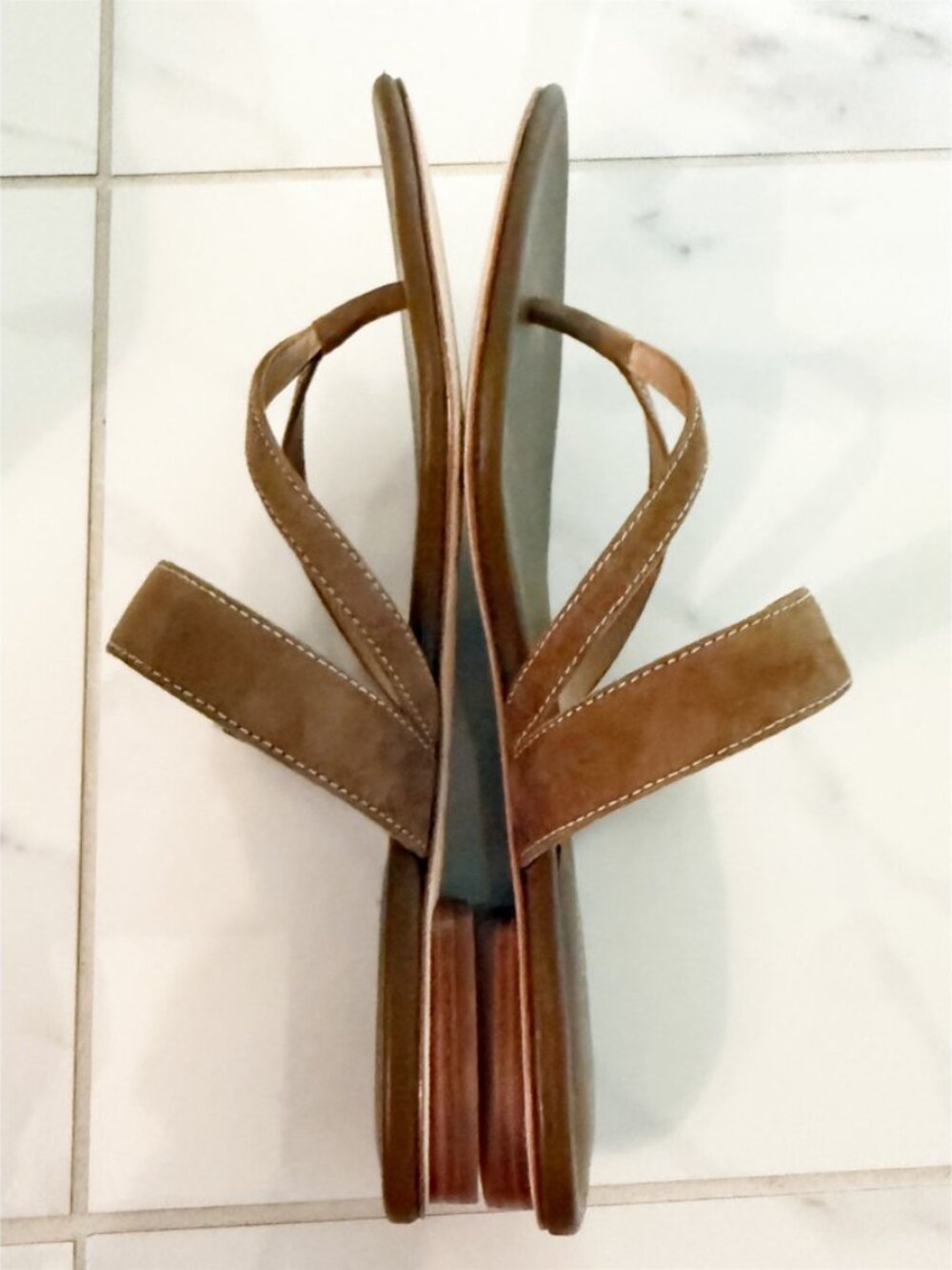 VERONICA BEARD Salva Dash Flat Sandal Chestnut 8.5M - Picture 8 of 10